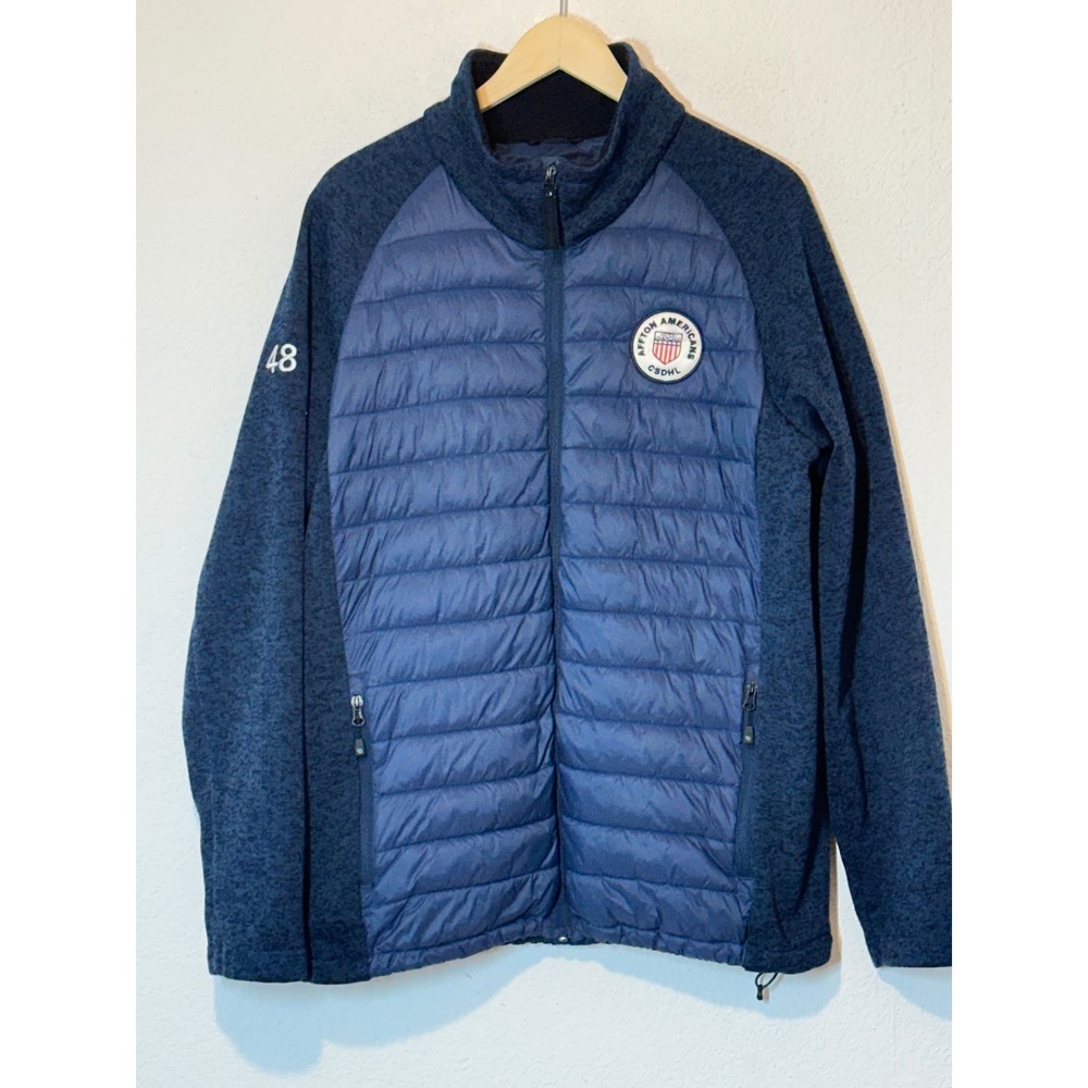 Stormtech BRX-1 Aspen Sweater Jacket Blue Hybrid Puffer Mens XL Affton Americans